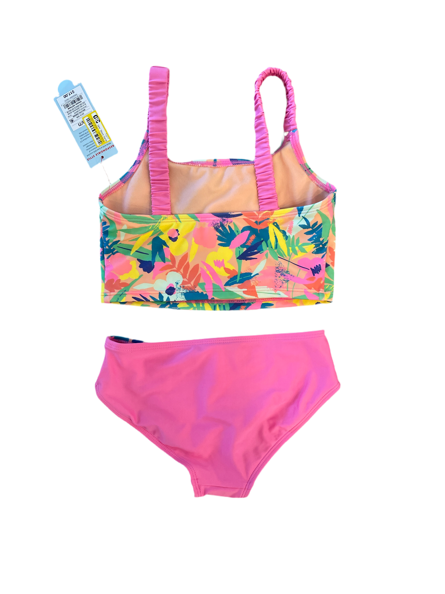 Girls' 'Shore Garden' Floral Printed Midkini Swim Set - Cat & Jack Pink