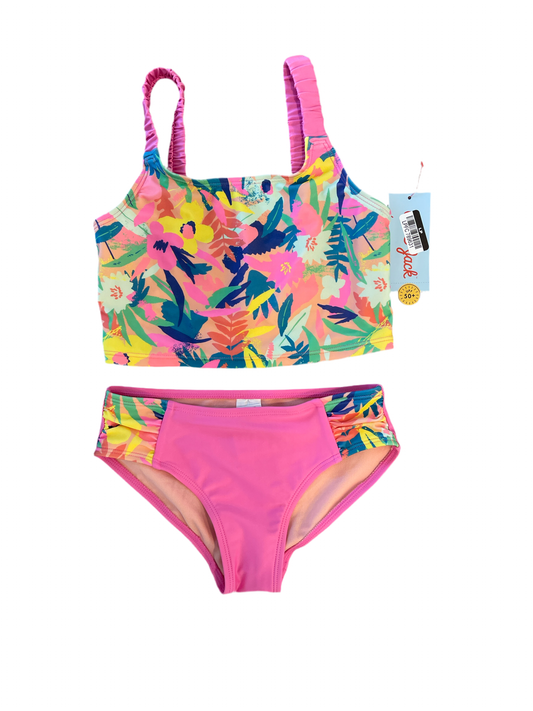 Girls' 'Shore Garden' Floral Printed Midkini Swim Set - Cat & Jack Pink