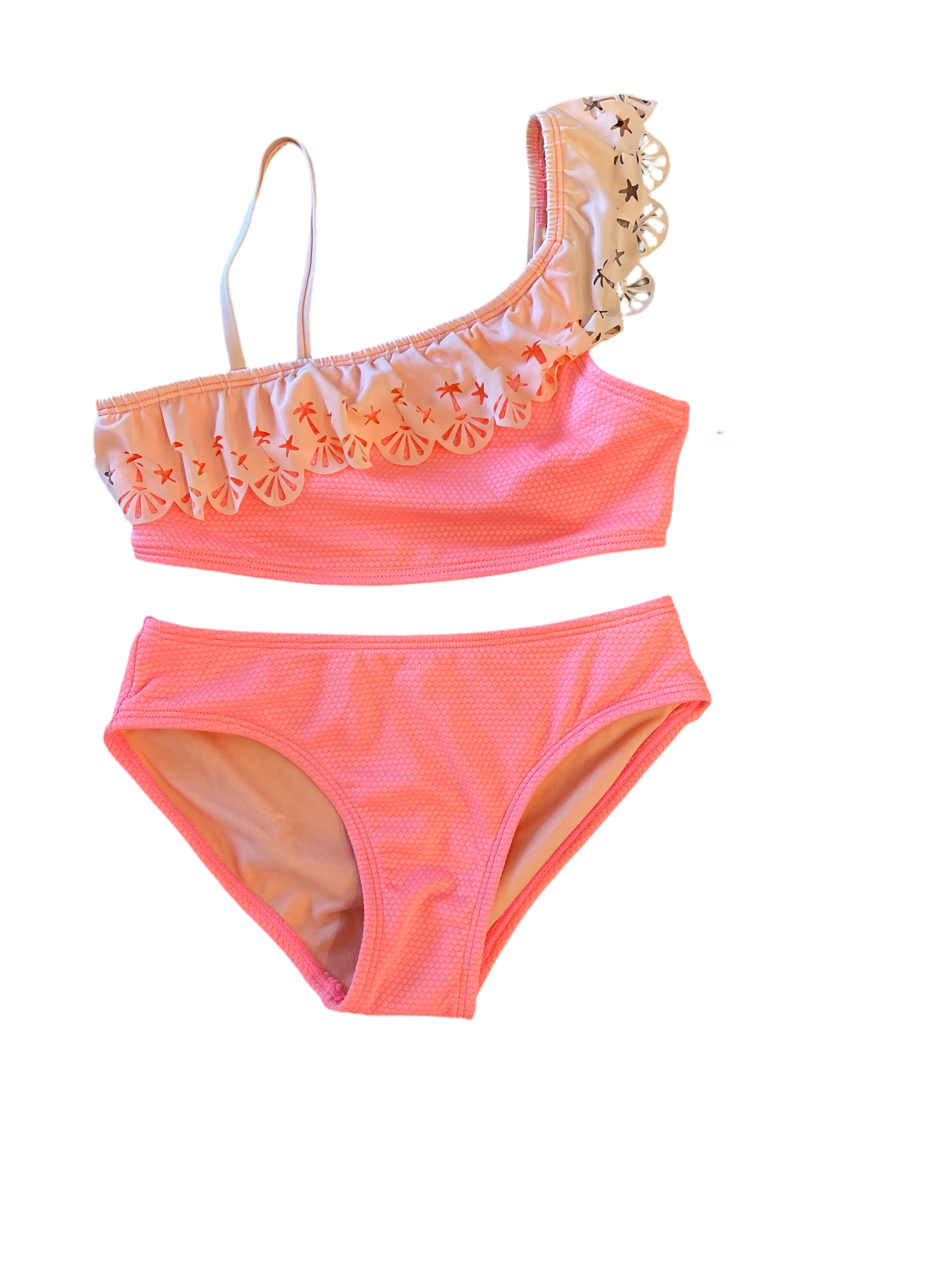 Girls' 'Seashells by the Seashore' Solid Bikini Swim Set - Cat & Jack Peach Orange