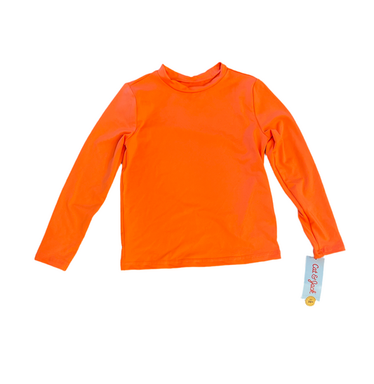 Boys' Long Sleeve Solid Rash Guard Swim Top - Cat & Jack Orange