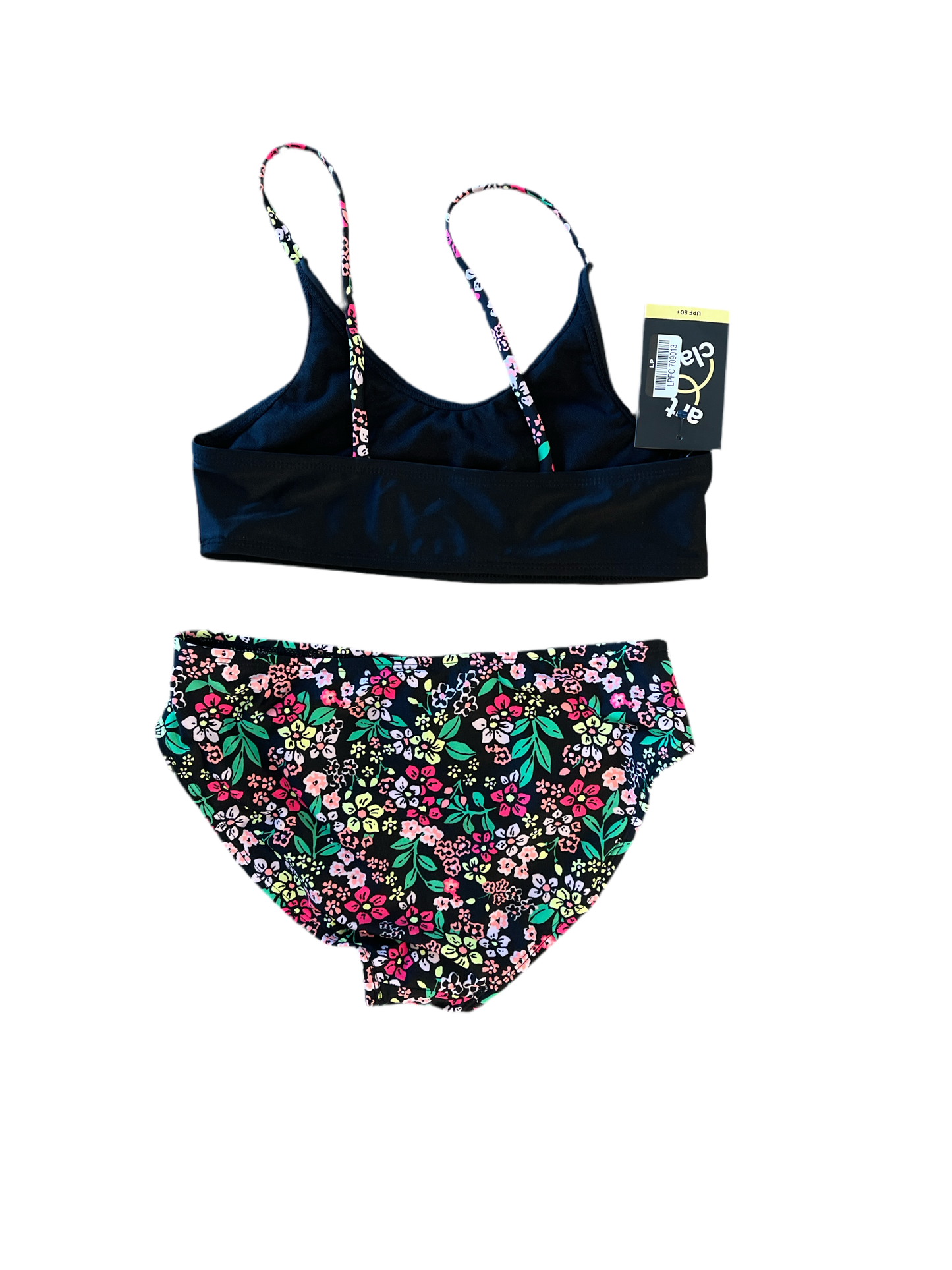 Girls' Floral Printed Swim Set - art class Black