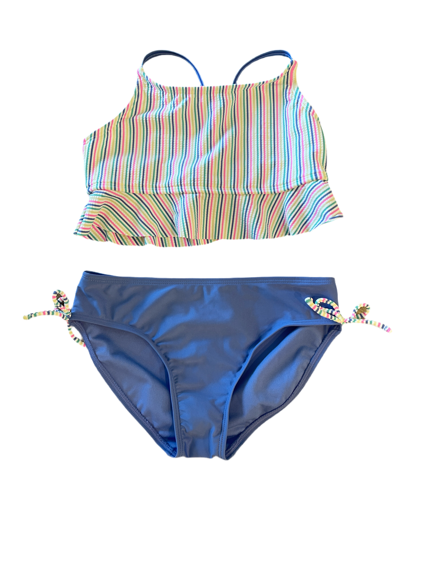 Girls' Seersucker Striped Midkini Swim Set - Cat & Jack Blue