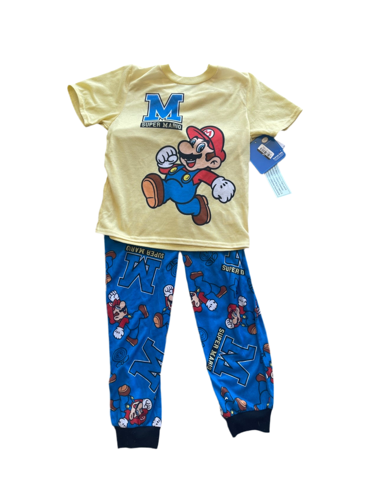 Boys’ Super Mario  2pc Short Sleeve Pajama Set - Light Yellow/Blue