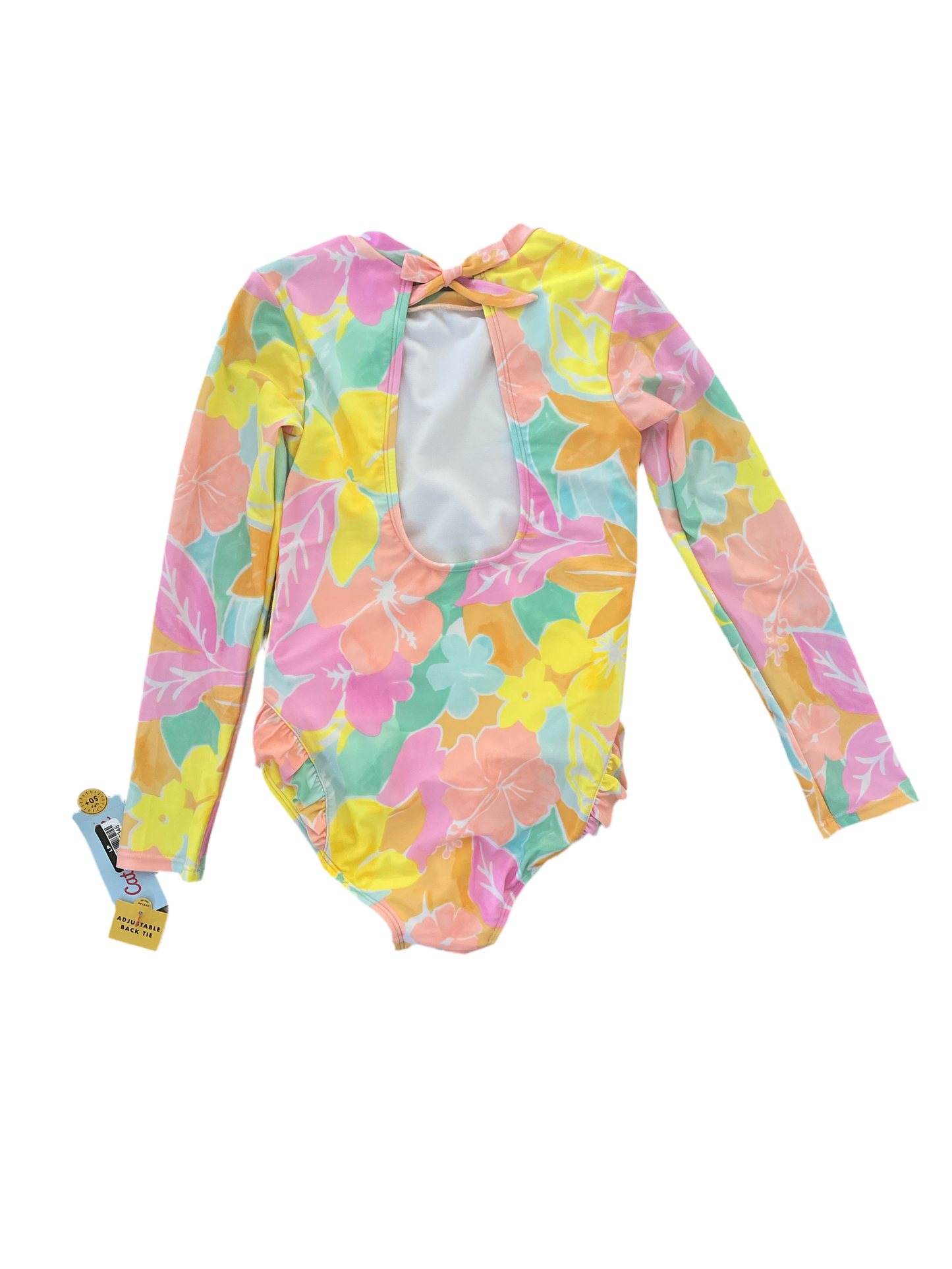 Cat & Jack Girls' 'Tropic Darling' Floral Printed One Piece Rash Guard Swim