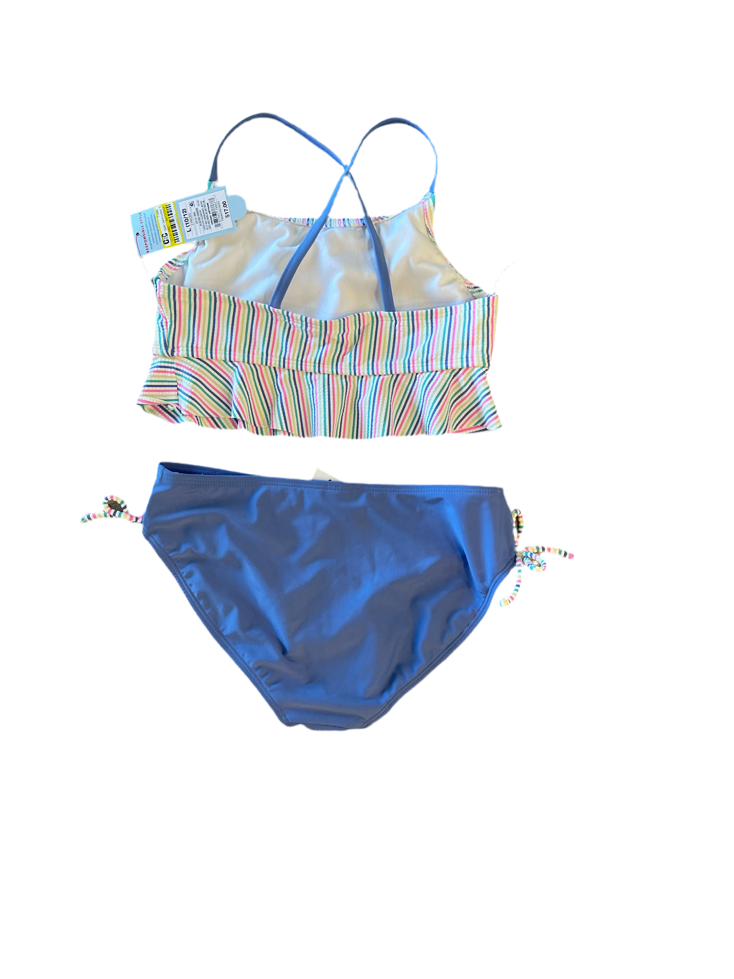 Girls' Seersucker Striped Midkini Swim Set - Cat & Jack Blue