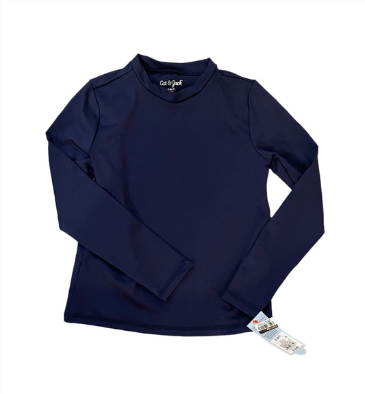 Boys' Long Sleeve Solid Rash Guard Top - Cat & Jack Navy Blue