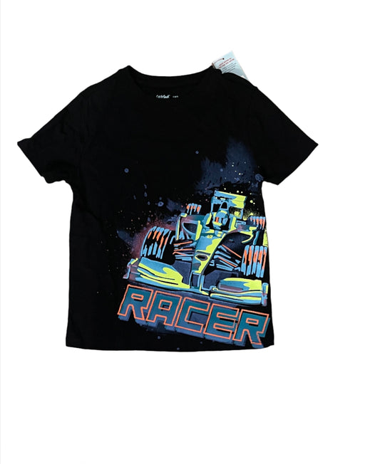 Boys' Short Sleeve Neon Race Car Graphic T-Shirt - Cat & Jack Black