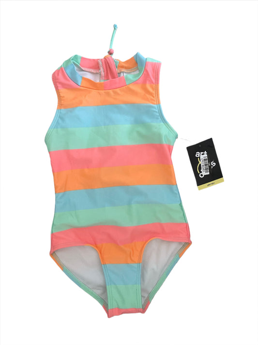 Girls' Sweet Summer Striped One Piece Swimsuit - art class