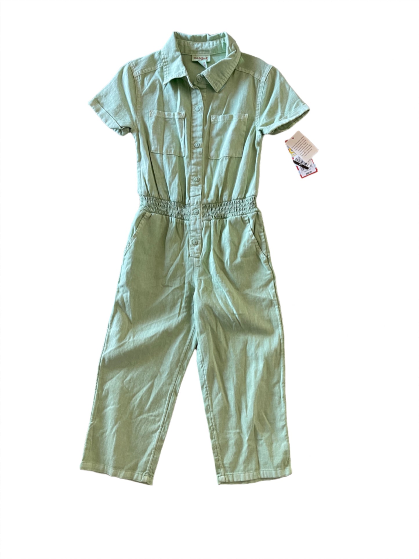 Girls' Short Sleeve Jumpsuit - Cat & Jack Sage Green