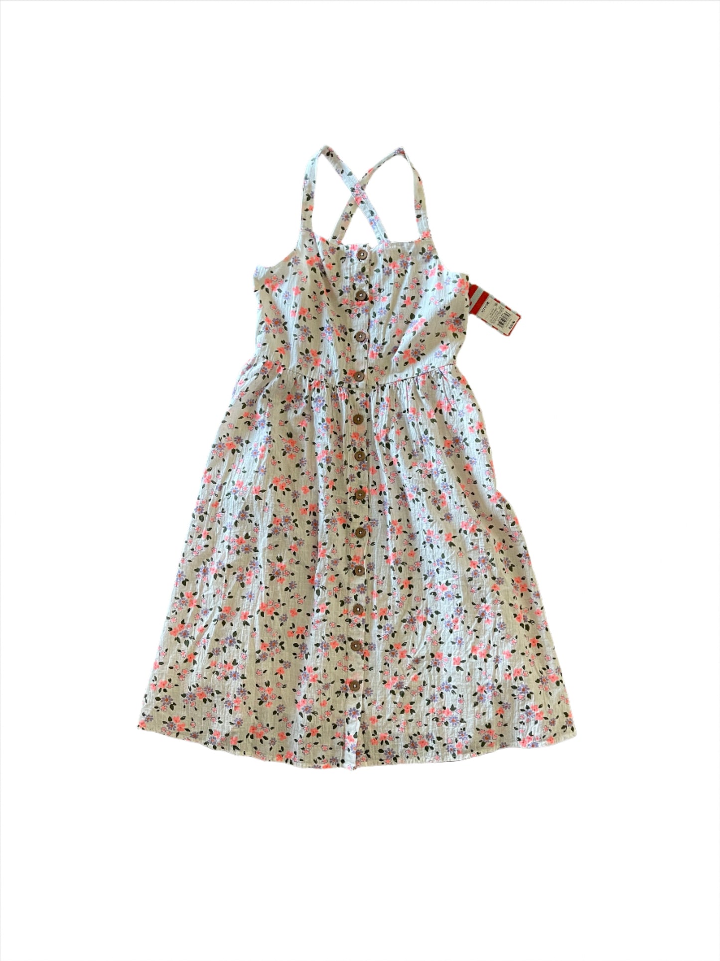 Girls' Sleeveless Woven Floral Midi Dress - Cat & Jack Cream