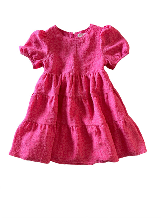 Girls' Short Sleeve Open Back Organza Dress - Cat & Jack Hot Pink