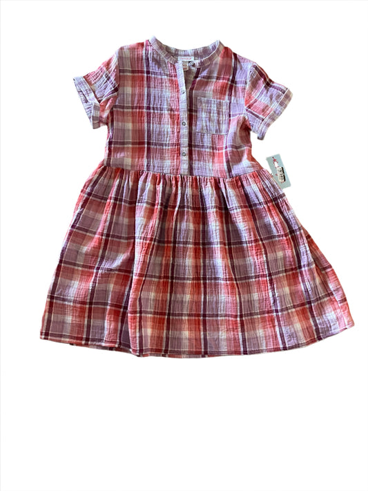 Girls' Short Sleeve Woven Dress - Cat & Jack Orange Plaid