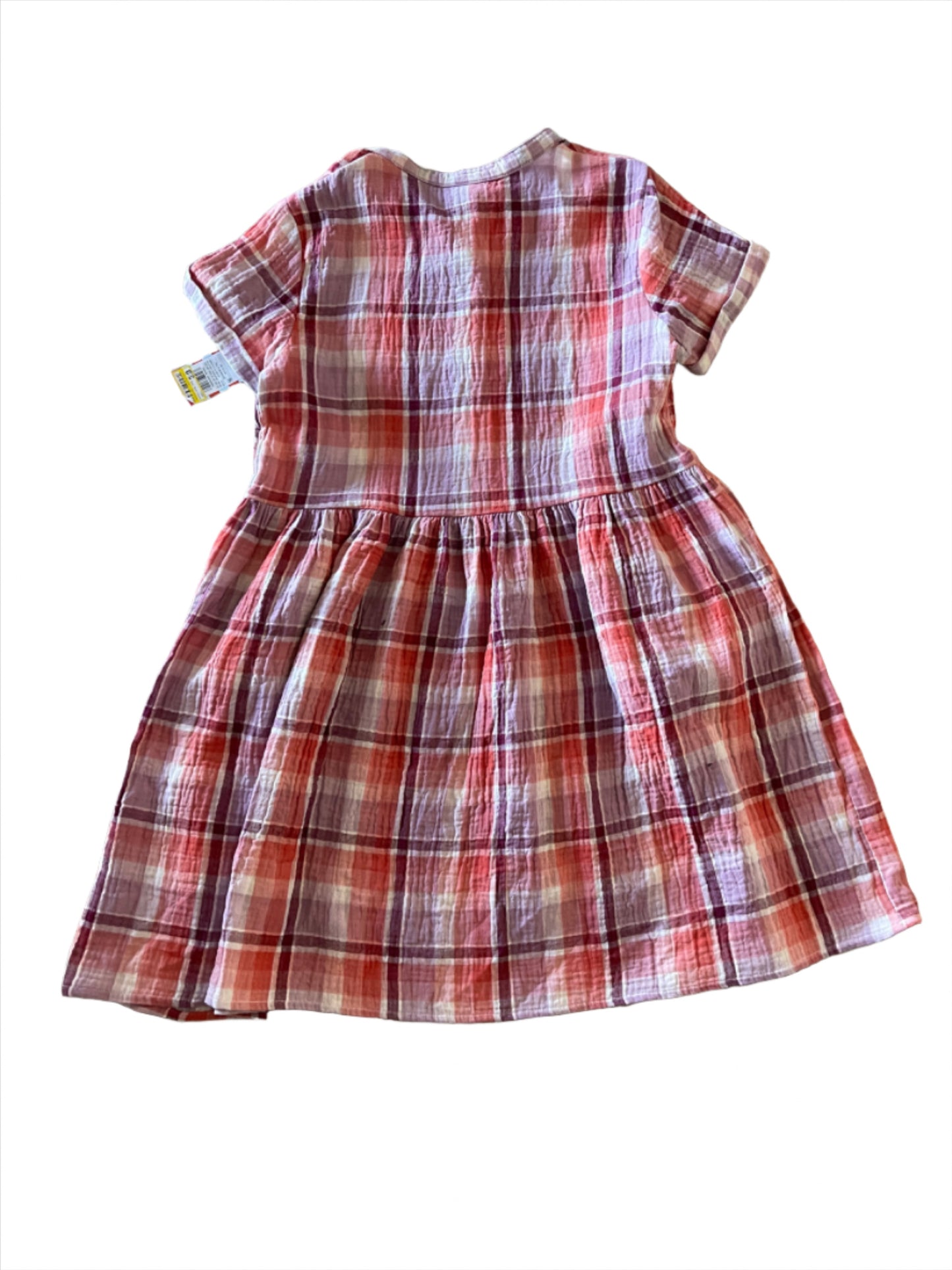 Girls' Short Sleeve Woven Dress - Cat & Jack Orange Plaid