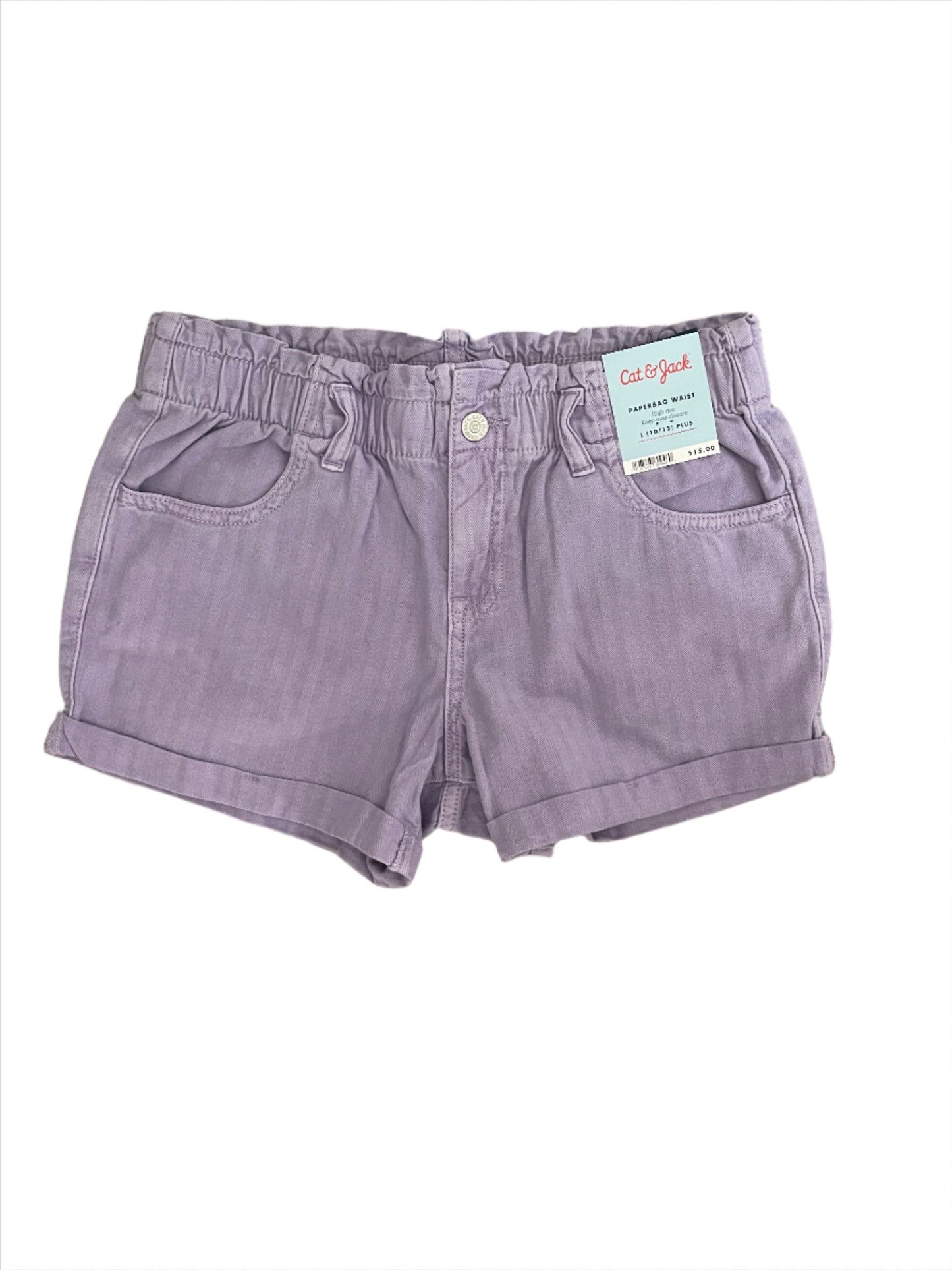 Girls' High-Rise Paper Bag Jean Shorts - Cat & Jack Lavender