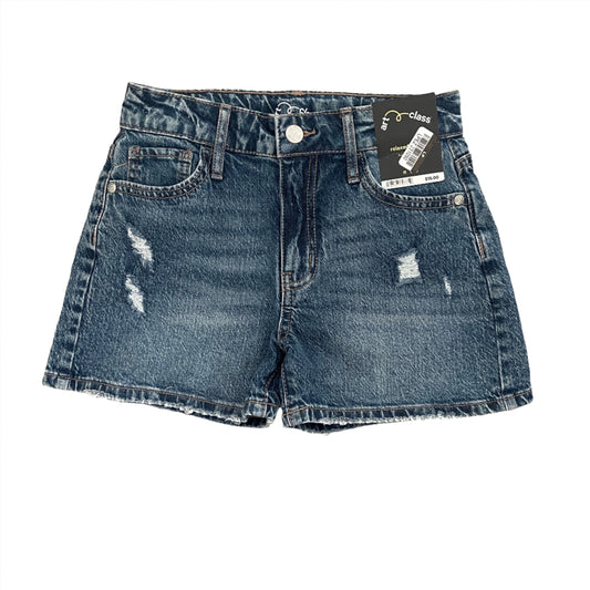 Girls' Destructed High-Rise Jean Shorts - art class Medium Wash