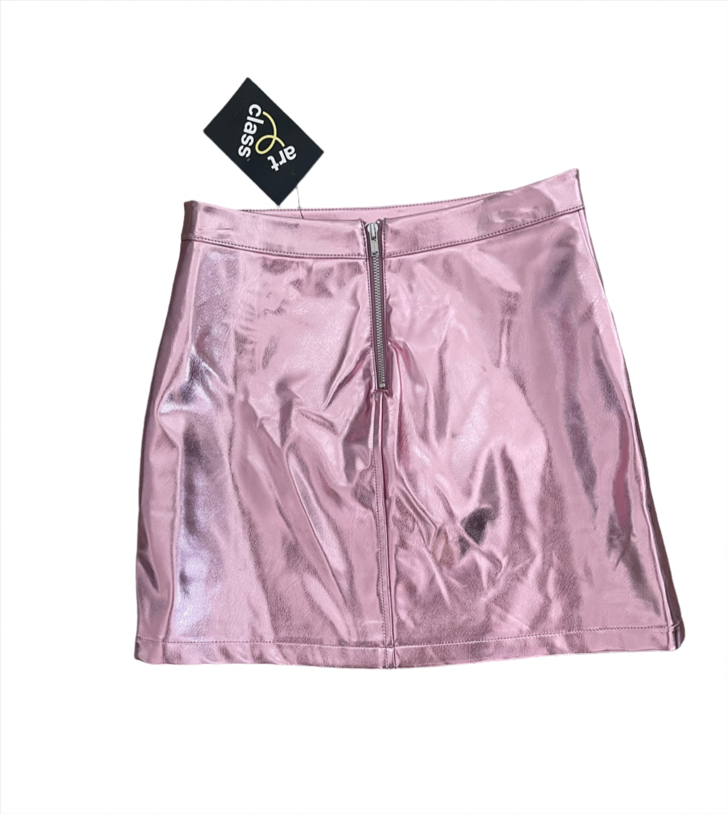 Girls' Metallic Faux Leather Mini Skirt - art class Pink