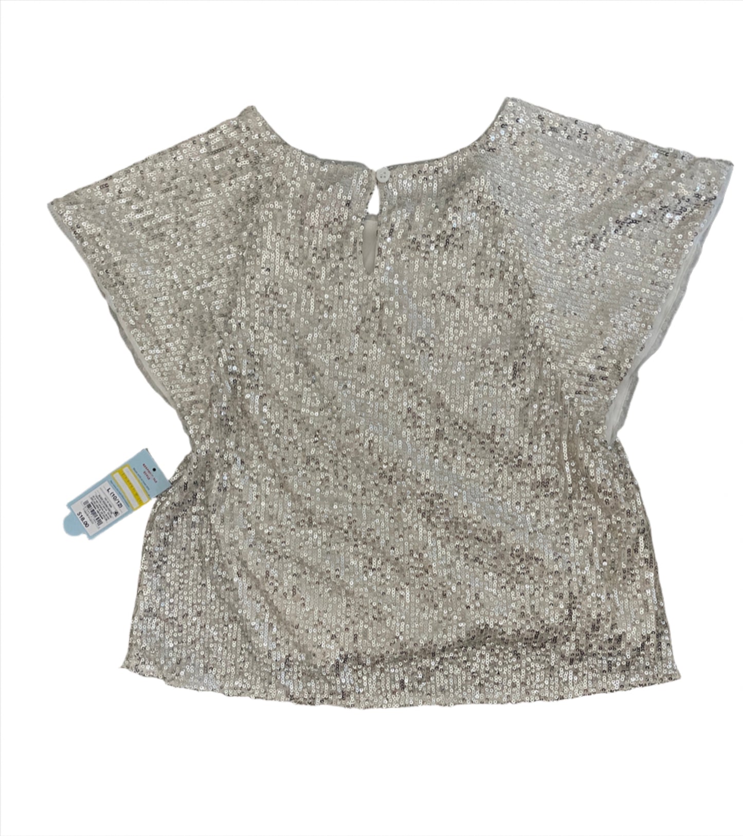 Girls' Short Sleeve Sequin Woven Shirt - Cat & Jack Silver