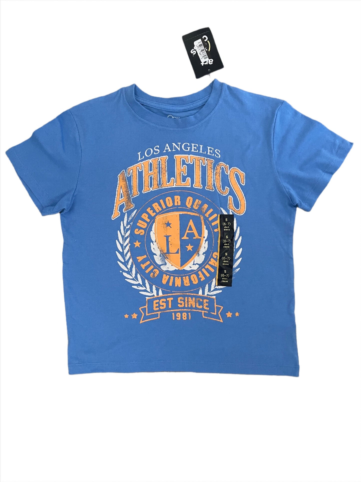 Girls' Short Sleeve Oversized LA Athletics Graphic T-Shirt - art class Blue