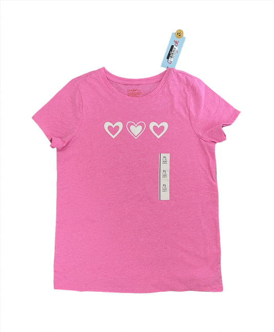 Girls' Short Sleeve 'Hearts' Graphic T-Shirt - Cat & Jack Neon Pink