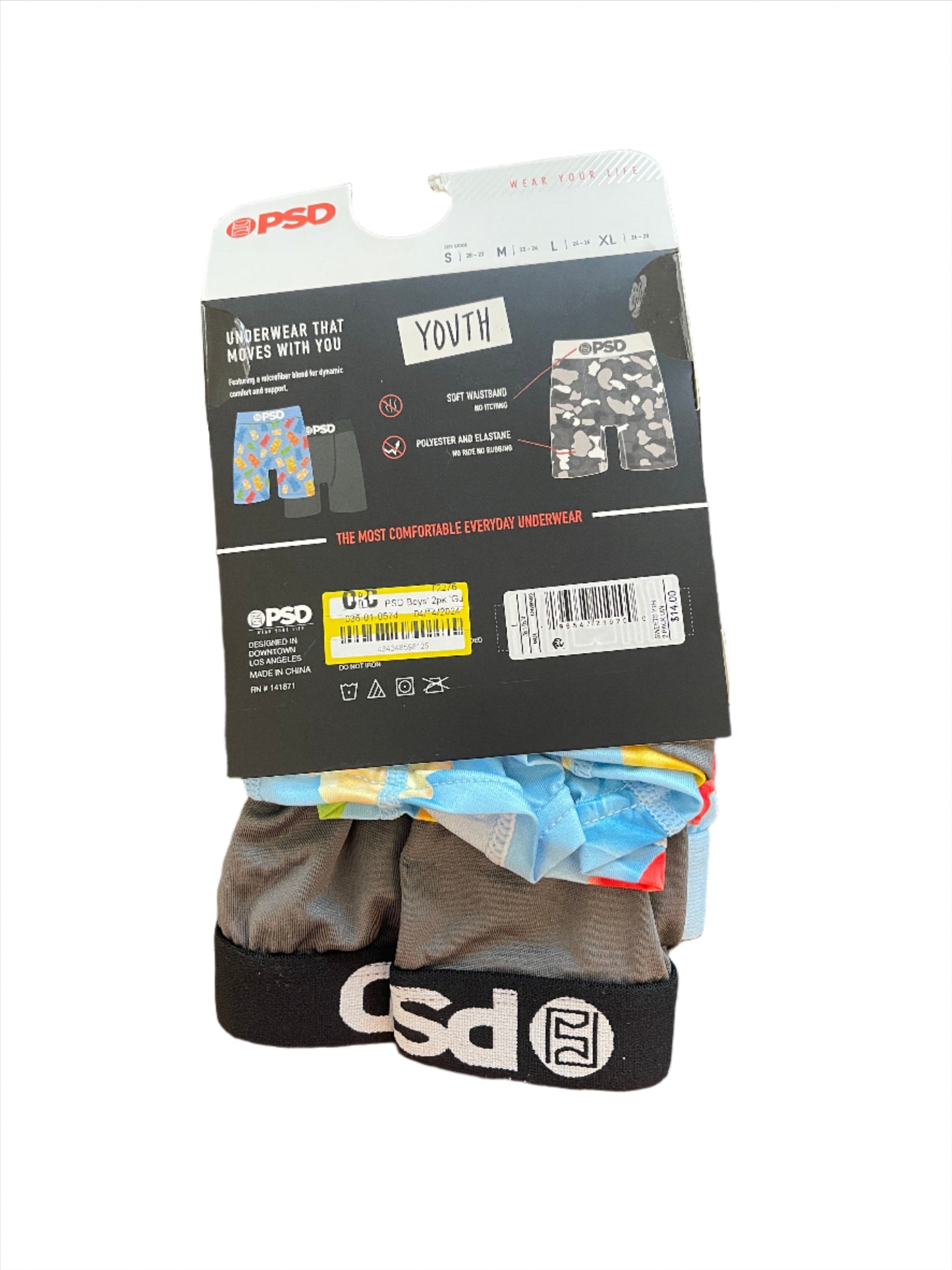 PSD Boys' 2pk 'Gummy Bears' Boxer Briefs - Gray/Blue