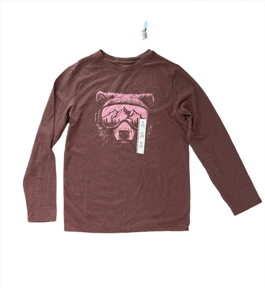 Boys' Long Sleeve Deerfield Brown Bear Goggles Graphic T-Shirt - Cat & Jack Brown