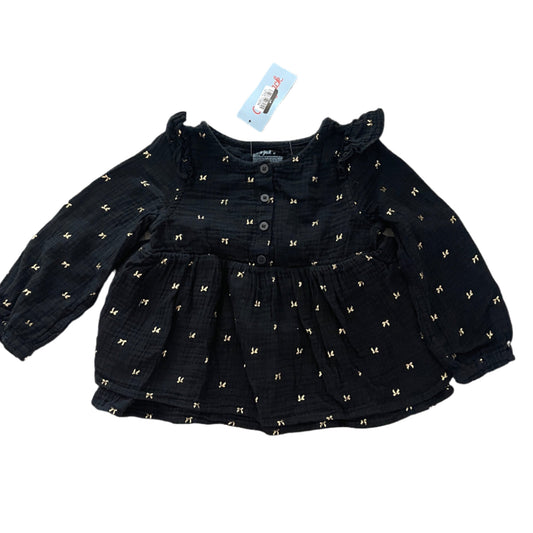 Toddler Girls' Adaptive Long Sleeve Top - Cat & Jack Black 4T