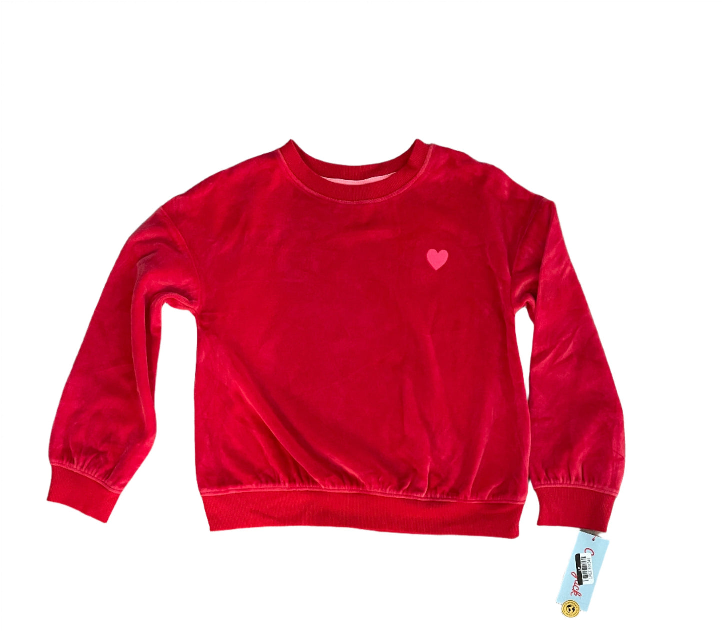 Girls' Velour Valentine's Day Mini Hearts Pullover Sweatshirt - Cat & Jack Red