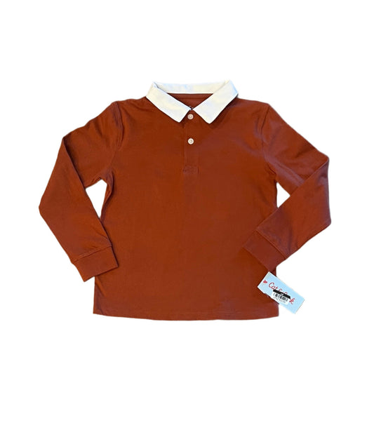 Boys' Long Sleeve Solid Polo Shirt - Cat & Jack Orange