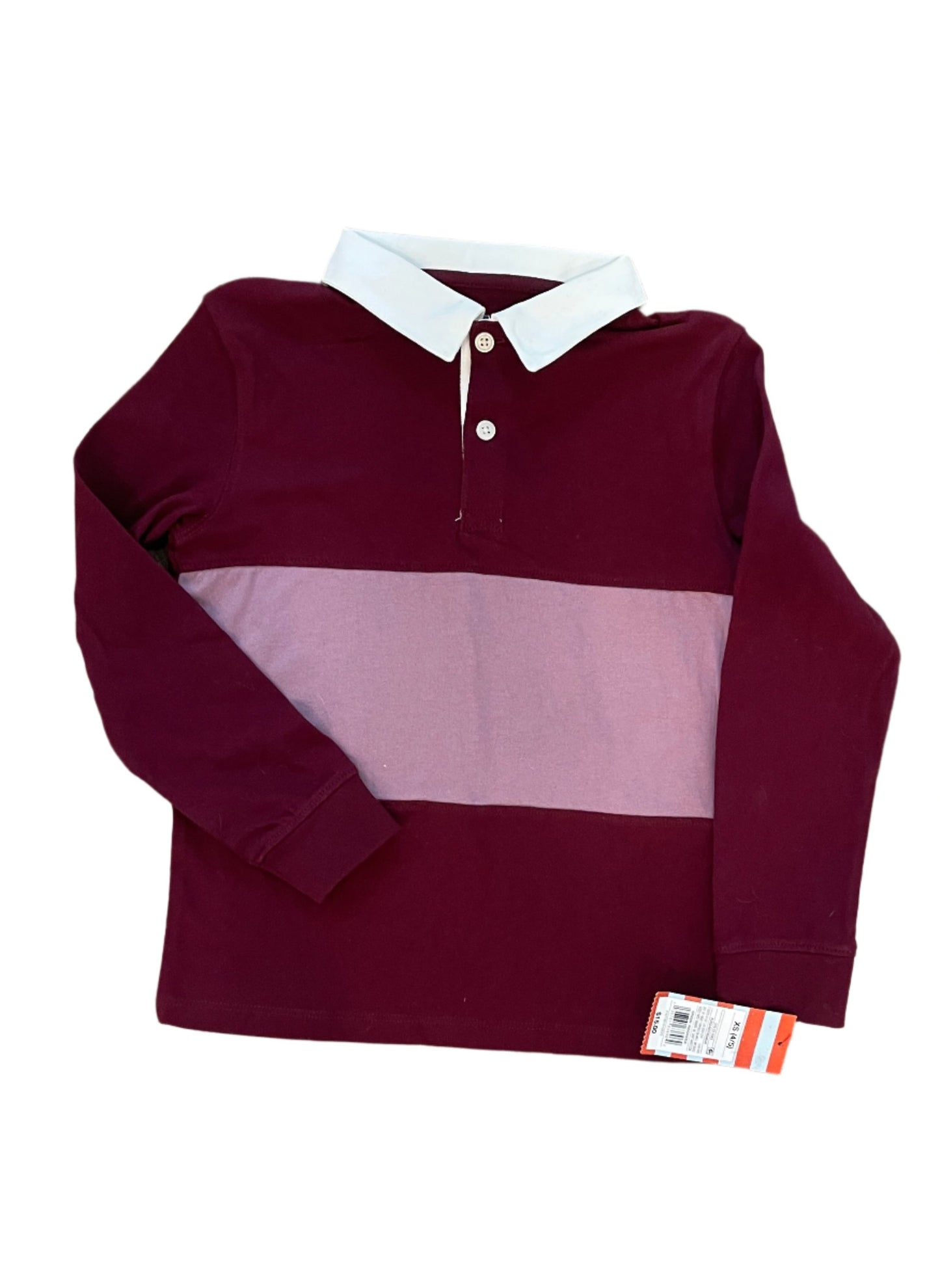 Boys' Long Sleeve Colorblock Polo Shirt - Cat & Jack Burgundy