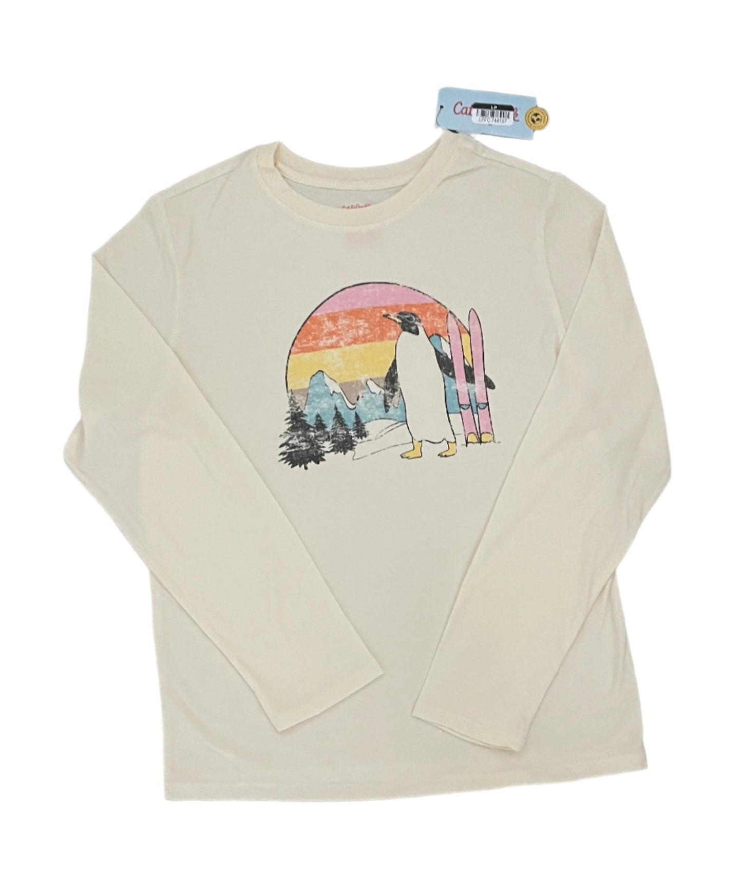 Boys' Long Sleeve Penguin Sunset Graphic T-Shirt - Cat & Jack Off-White