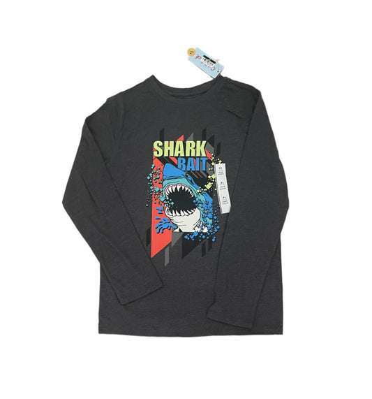 Boys' Long Sleeve 'Shark Bait' Graphic T-Shirt - Cat & Jack Charcoal Gray