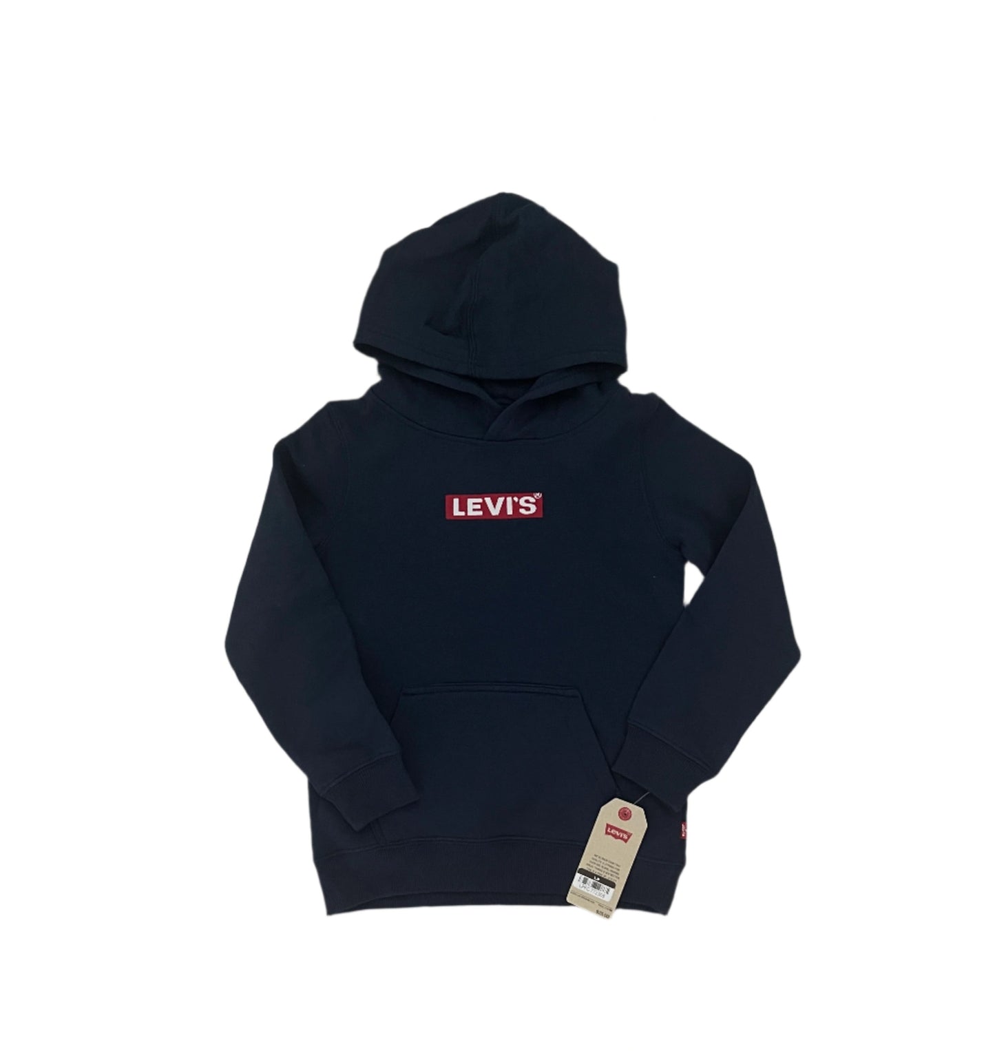 Levi's Boys' Box Tab Graphic Logo Pullover Sweatshirt - Navy Blue